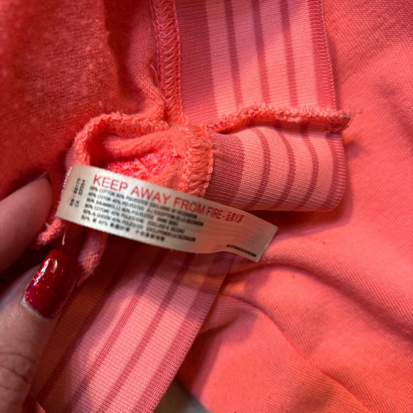 Free People Movement Hoodie XS Grand Slam Coral Pink Cropped V-Neck Ribbed Trim - Picture 11 of 15